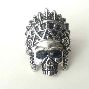 New stainless steel skull biker ring‎ size 12